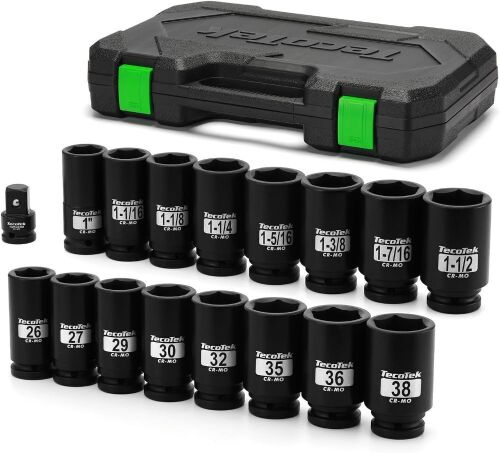 TecoTek 3/4" Drive Deep 6-Point Impact Socket Set, 17-Piece  - Lot 46