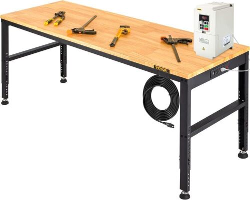 VEVOR Adjustable Workbench with Power Outlets, 2000lb Capacity, 61" x 20"  - Lot 43