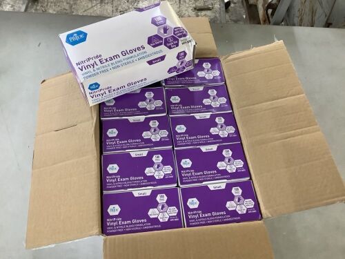 Case of NitrilePride Vinyl Exam Gloves, Small  - Lot 579