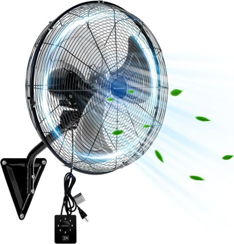 Bestronair Wall Mount Oscillating Heavy Duty Metal 3 Speed Fan, 20 Inch - Lot 30