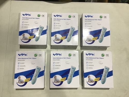 Lot of (6) Yijan Waterproof Kids Hair Clippers  - Lot 155