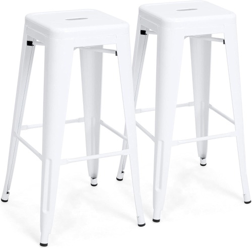 30in Metal Modern Industrial Bar Stools, Set of 2 - Lot 381