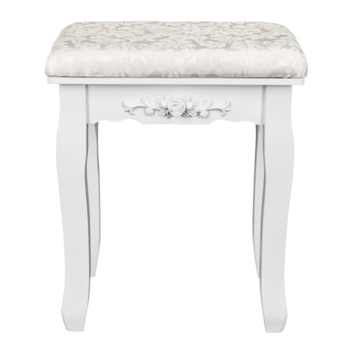 Cushioned Wooden Vanity Stool   - Lot 532