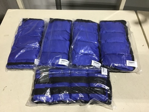 Lot of (5) JBM Adjustable Ankle Weights, 2.2 lbs - Lot 536