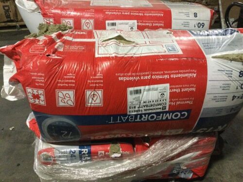 ROCKWOOL R-15 Attic and Wall Wool Batt Insulation, Open Bags - Lot 604