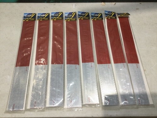 Lot of (8) Optronics 18" x 2" Red/Silver DOT-C2 Conspicuity Strips, 4 pc - Lot 771