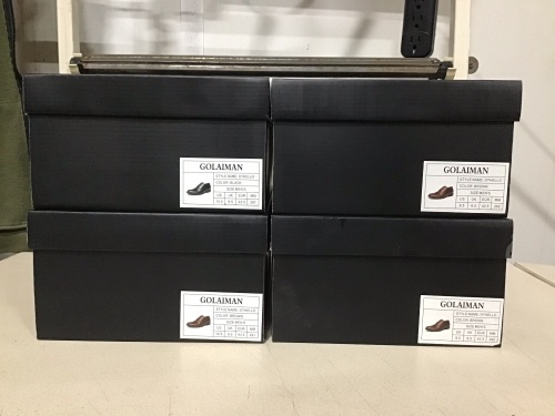 Lot of (4) Golaiman Men's Leathr Oxford Dress Shoes, 9.5 & 10.5 - Lot 839