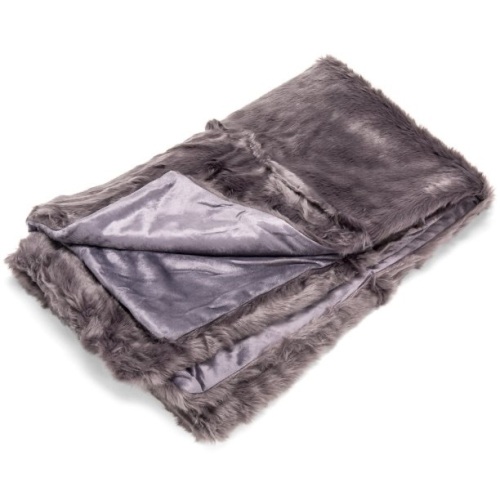Solid Faux Fur Plush Washable Throw Blanket  - Lot 901