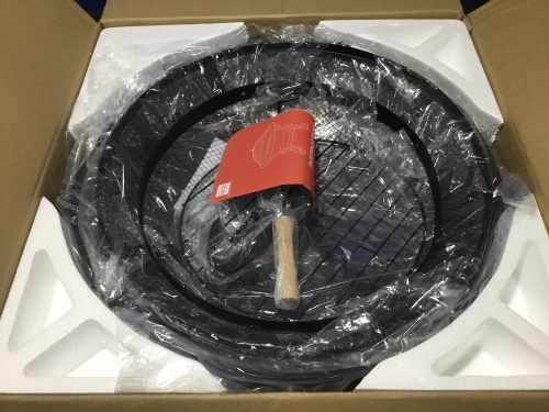 Steel Outdoor Patio Fire Pit Bowl w/ Screen Cover, Poker, 22in  - Lot 907
