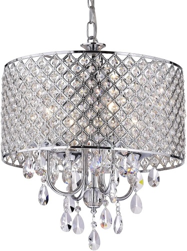  Crystal Drum Shade Chandelier - Lot 942