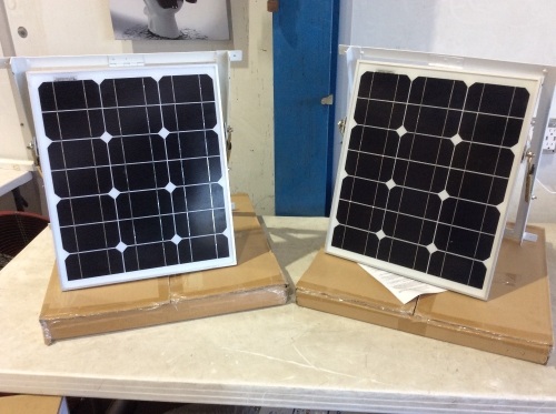 Lot of (2) 29W Mono Solar Panels with Stand - Lot 1021