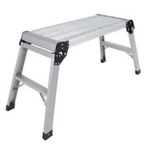 Aluminum Platform Drywall Step Up Folding Work Bench Ladder - Lot 1057