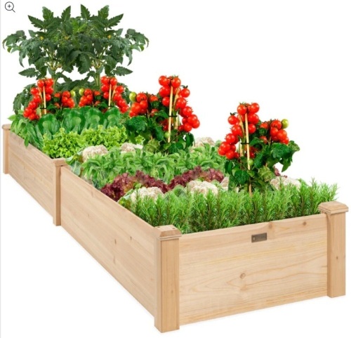 Wooden Raised Garden Bed Planter for Garden, Lawn, Yard - 8x2ft - Lot 113