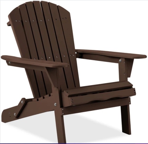 Folding Wooden Adirondack Chair, Accent Furniture w/ Natural Woodgrain - Lot 133