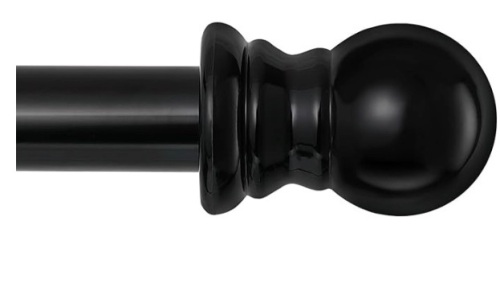 Black Curtain Rod - 1" Heavy Duty Curtain Rods for Windows 66 to 168 inch - Lot 134