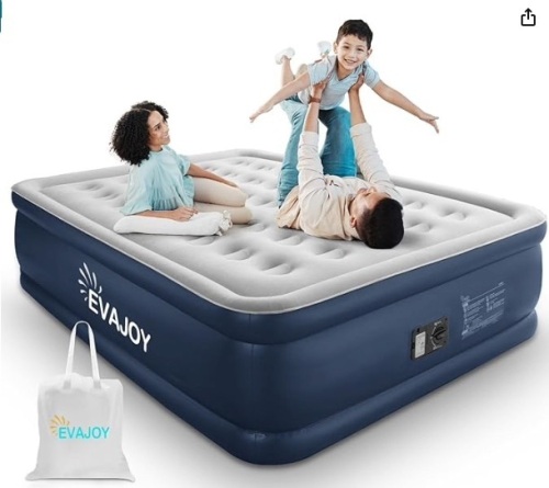 Evajoy Air Mattress with Built in Pump, 18'' Inflatable Mattress Double High with 3 Mins Quick Self-Inflation, Portable - Lot 136