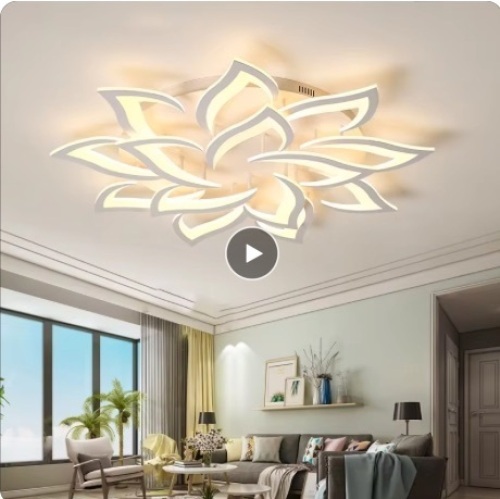 IRALAN Led Ceiling Light Dimmable Brightness Art Deco Lighting Fixtures Phone APP Control Cold Warm Light - Lot 138