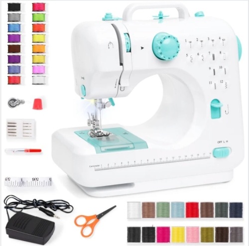 6V Portable Foot Pedal Sewing Machine w/ 12 Stitch Patterns - Lot 139