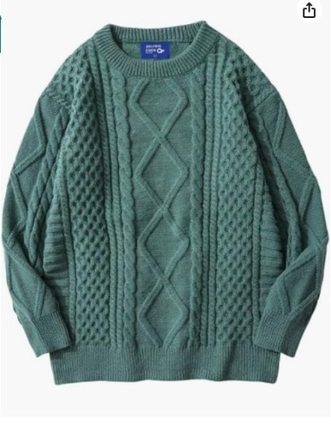 Aelfric Eden Women Sweater Vintage Cable Knit Sweater Casual Oversized Sweater Pullover size xl - Lot 155