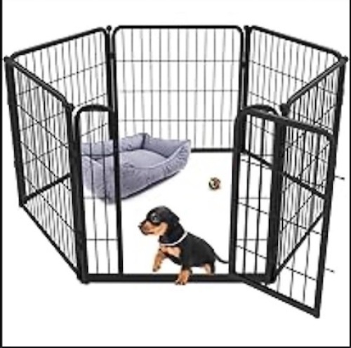 FXW Homeplus Dog Playpen Designed for Indoor Use, 24" Height for Puppy and Small Dogs, Black - Lot 172b