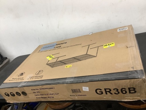 3' * 6" Height Adjustable Ceiling Storage Rack(Black) - Lot 10081