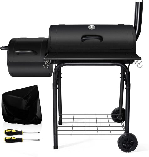 Leonyo Charcoal Grill with Offset Smoker - Lot 10151