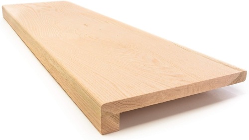 Solid Red Oak Stair Tread with Small (3/4") Square Nose Profile (42" X 11 1/2") - Lot 10141