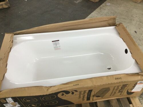 Bootz Industries Maui Plus 60 in. x 32 in. Soaking Bathtub with Right Drain in White - Lot 36
