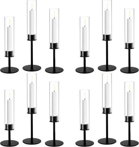Hushee 12 Pcs Hurricane Glass Candle Holder - Lot 243