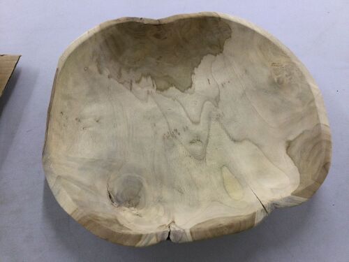 Brown Teak Wood Serving Bowl  - Lot 318