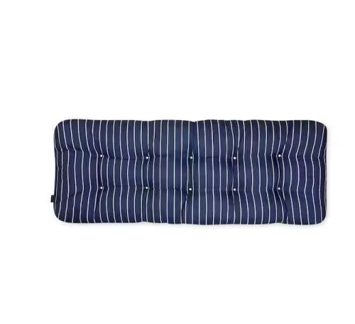 54 in. W Rectangular Patio Bench Cushion in Classic Navy, Stripe  - Lot 322