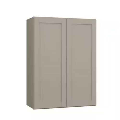 Hampton Bay Courtland 27 in. W x 12 in. D x 36 in. H Assembled Shaker Wall Kitchen Cabinet in Sterling Gray  - Lot 325