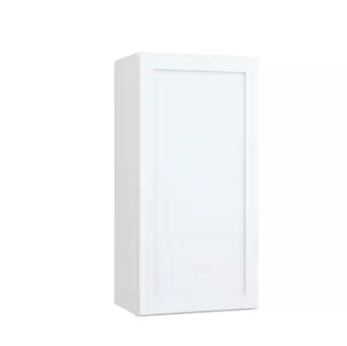 Hampton Bay Courtland 18 in. W x 12 in. D x 36 in. H Assembled Shaker Wall Kitchen Cabinet in Polar White  - Lot 327