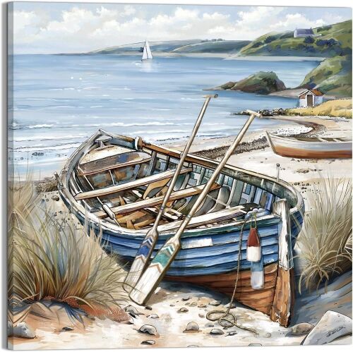 Boat Canvas Wall Art, 20" x 20"  - Lot 430