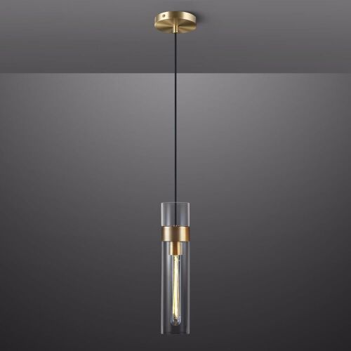 Knurldon Modern Glass Brass Pendant Light - Lot 431