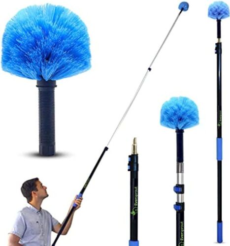 EVERSPROUT 5-to-12 Foot Cobweb Duster with 3-Stage Aluminum Extension Pole  - Lot 433