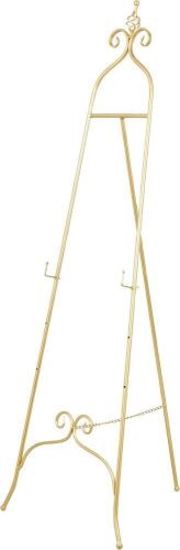  Deco 79 Metal Scroll Display Easel, 21" x 21" x 63", Gold  - Lot 439