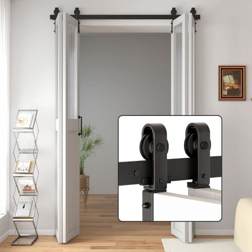 60" Bi-Folding Sliding Barn Door Hardware Kit for 4 Doors - Lot 548