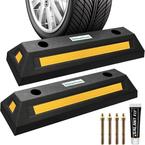 18" Heavy Duty Rubber Wheel Stopper, 33,000 LB Capacity, 2 Pack  - Lot 750