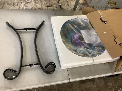 Solar Peacock Birdbath  - Lot 752