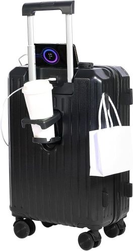 YANQIAO Carry-On Luggage with Cup Holder & USB Charging Port 20"  - Lot 179
