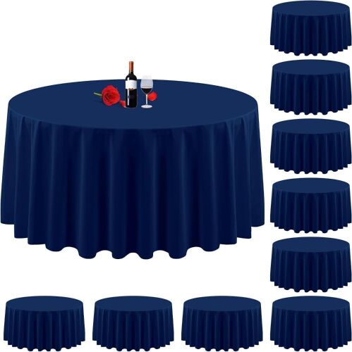 10 Pack Navy Blue Round Tablecloth - Lot 278