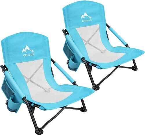 Oileus Low Beach Chair, 2 Pack  - Lot 289