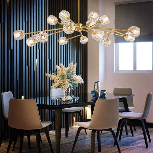 Mid-Century Crystal Sputnik Chandelier, 18 Light - Lot 386