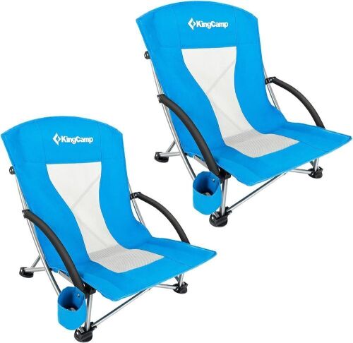 KingCamp Low Folding Beach Chairs, 2 Pack  - Lot 467