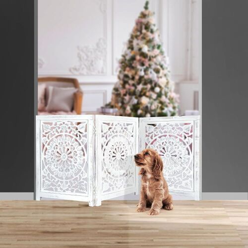 3 Panel Wood Pet Gate, 24" x 54"  - Lot 469