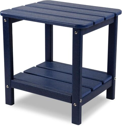 realife Small Outdoor Adirondack Side Table, Navy Blue  - Lot 562