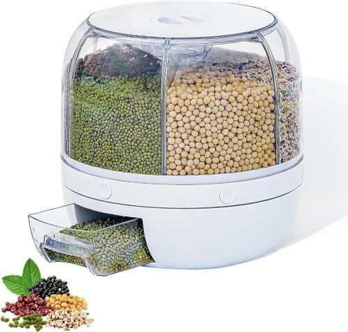 EXTFANS 360° Rotating 6 Grid Food Storage Container with Lid - Lot 564