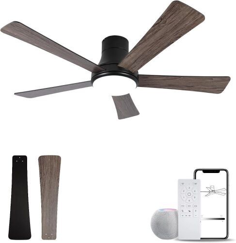  52 Inch Ceiling Fan with Light, 5 Reversible Blades, Dimmable, Reversible Motor, 3-Colors Temperatures, 6 Speeds - Lot 567
