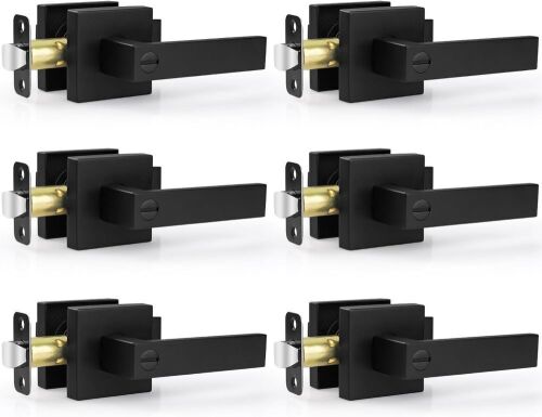 Estmoon 6 Pack Matte Black Keyless Interior Door Handles - Lot 660